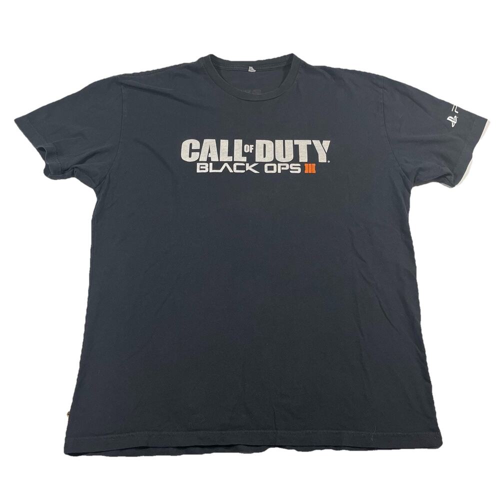 Call Of Duty Black Ops 3 PS4 Promo T Shirt Mens Large Black Gaming Tee